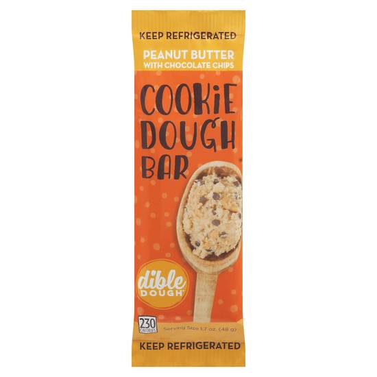 Dible Dough Cookie Dough Bar (peanut butter & chocolate chips)