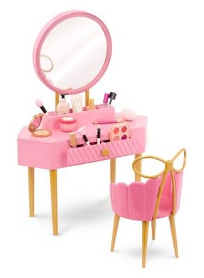 Our Generation Fabulous Fun Vanity Table & Chair Dollhouse Accessory Set, 18 inch, Pink