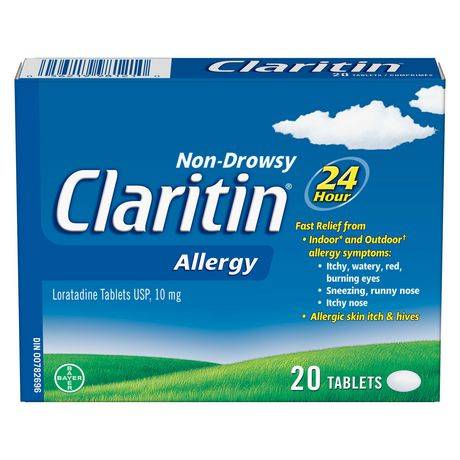 Claritin Allergy Loratadine Tablets Usp 10 mg (25 g, 20 ct)