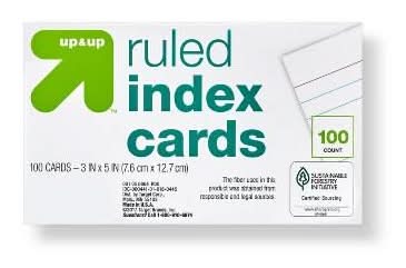 up&up Ruled Index Cards, 3" x 5", White (100 ct)
