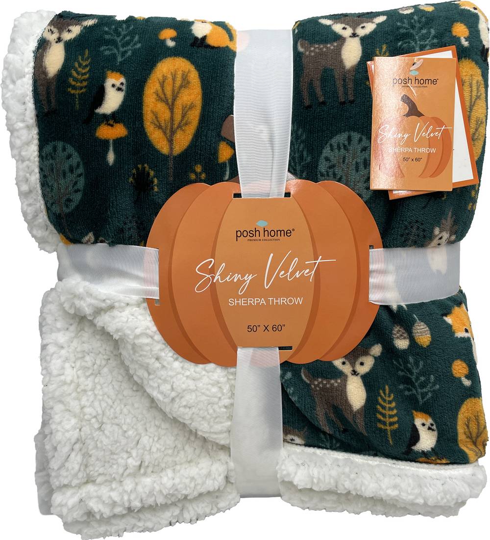 Forest Animal Sherpa Throw