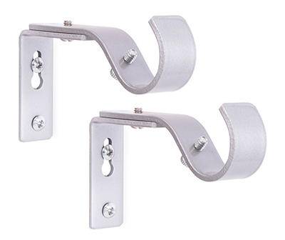 Broyhill Legacy Brushed Nickel Adjustable Curtain Rod Brackets (2 ct) (3 1/2 in * 4 1/2 in/silver)
