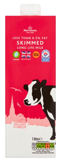 Morrisons Skimmed Long Life Milk (1L)