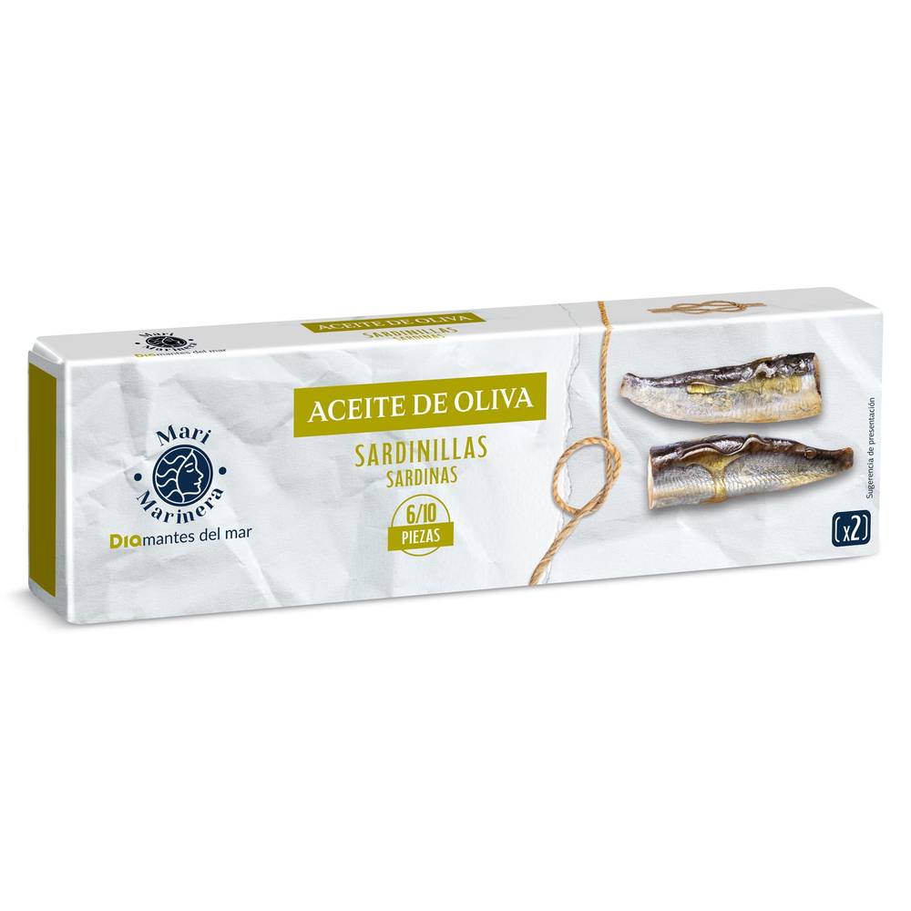 Sardinillas En Aceite De Oliva Mari Marinera De Dia Lata 2 X 62 G