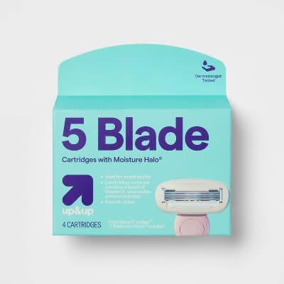 up&up Cartridges With Moisture Halo 5 Blade Body Razor System Refills, Women (4 ct)