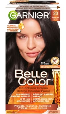 Belle color coloration permanente des cheveux - permanent hair coloring (20 noir brun)