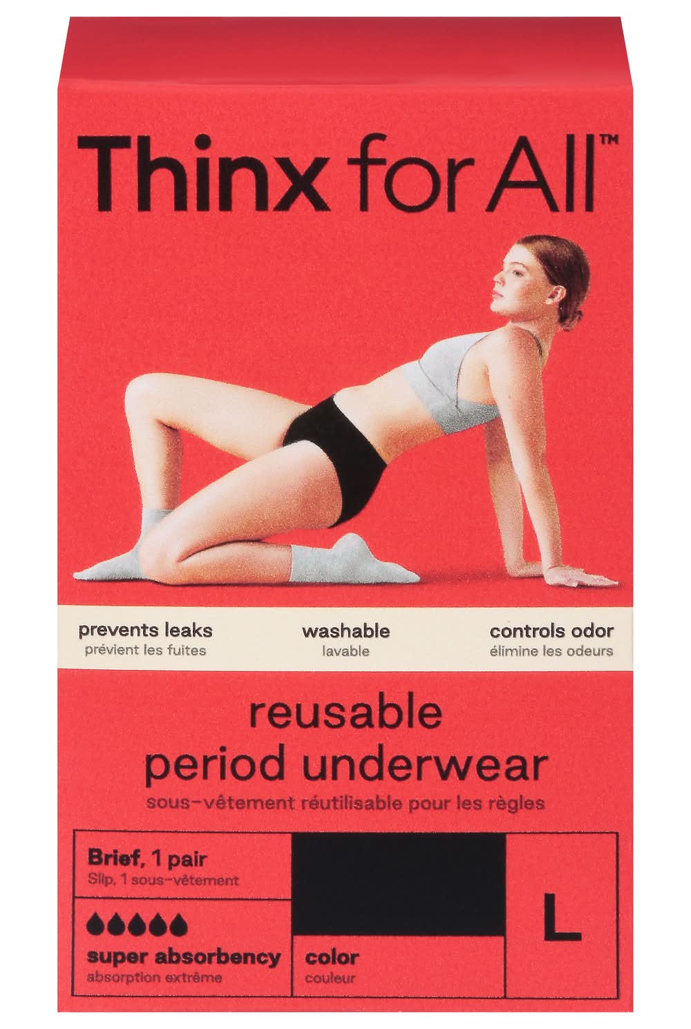Thinx Black Super Absorbency Reusable Period Underwear (4.66 oz)