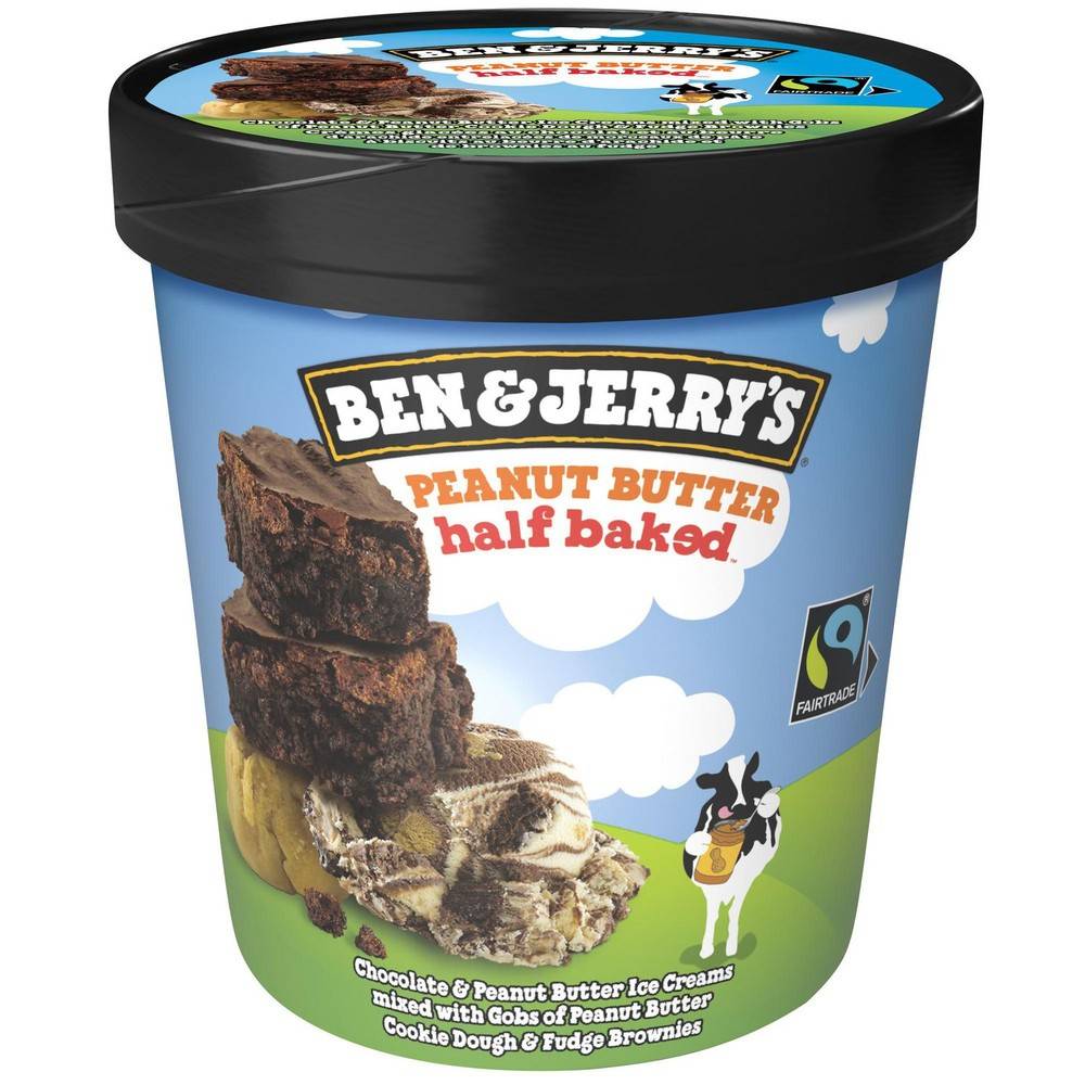 Ben & jerry's crme glace peanut butter half baked (473 ml) - peanut butter half baked ice cream (473 ml)
