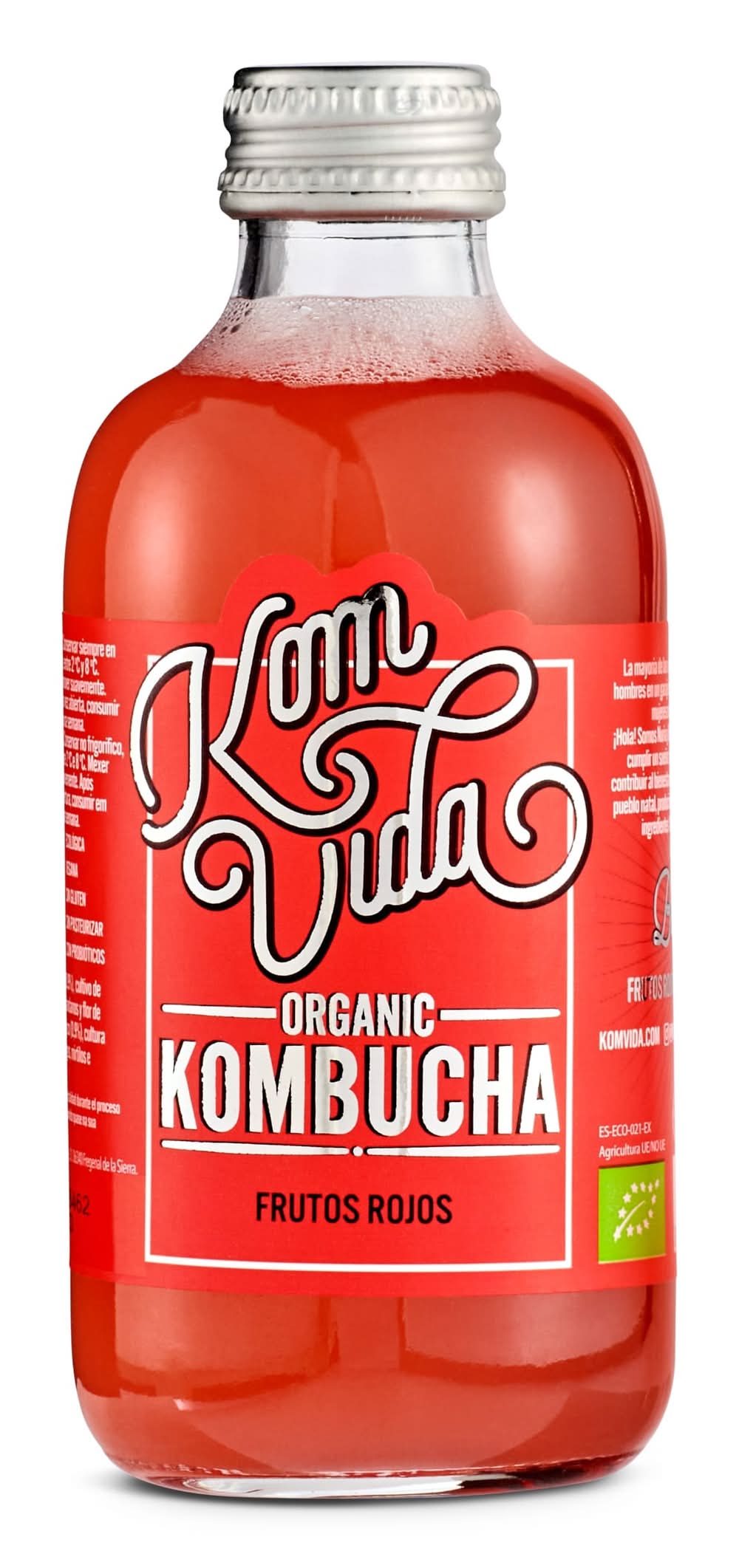 Bebida De Kombucha Con Frutos Rojos Komvida Botella 250 Ml