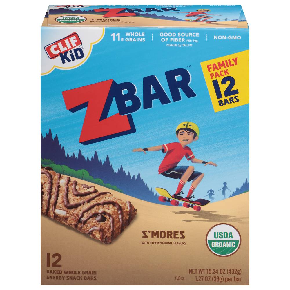 Clif Kid Zbar Organic S'mores Snack Bars (12 pack, 1.27 oz)
