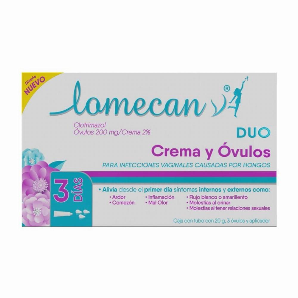 Lomecan · Duo clotrimazol óvulos 200 mg (4 un) (4 un)