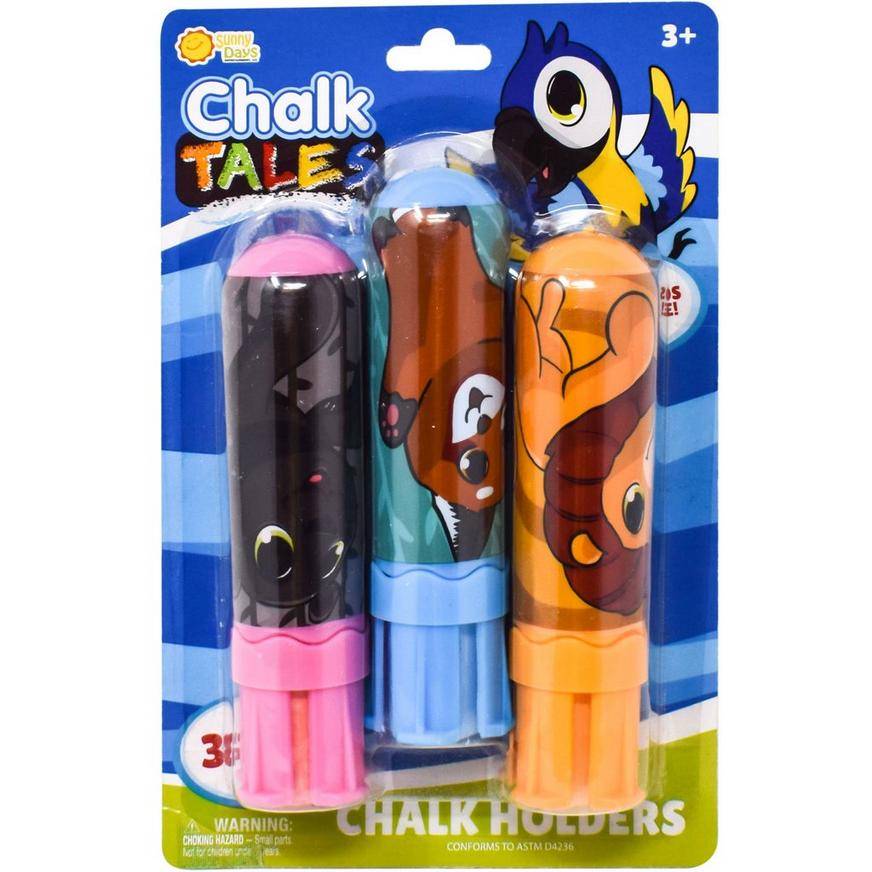 Party City Chalk Tales Color Chalk With Animal-Themed Holders (assorted)