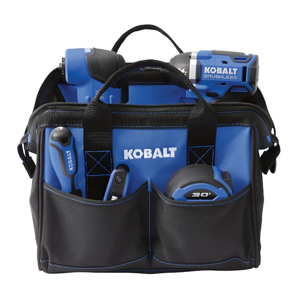 Kobalt Blue Polyester 12-in W x 8-in D x 9-in L Zippered Tool bag