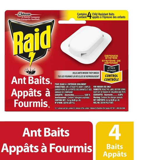 Raid appâts à tueur de fourmis raid - paq. de 4 (paq. de 4) - ant baits ant killer and trap (4 units)