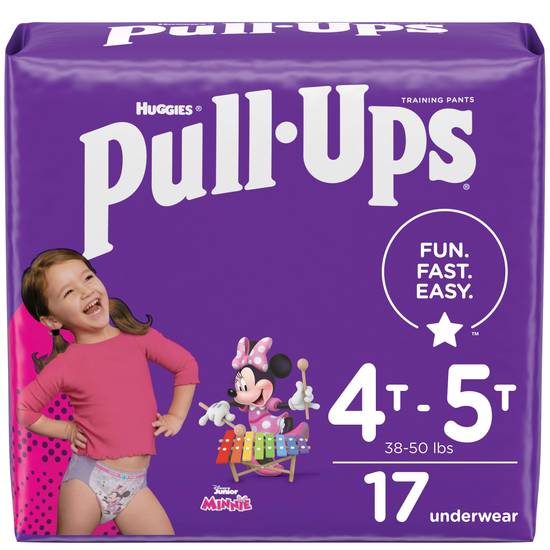 Pull-Ups Girls' Potty Training Pants Size 6, 4T-5T, 17 CT