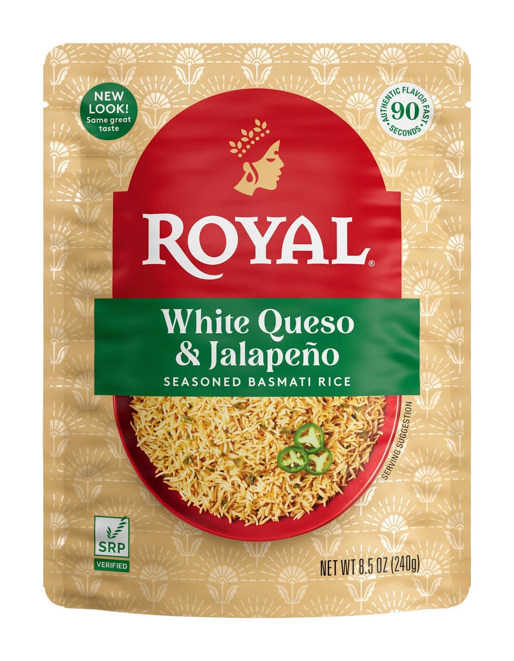 Royal Seasoned Basmati Rice, White Queso - Jalapeno (8.5 oz)