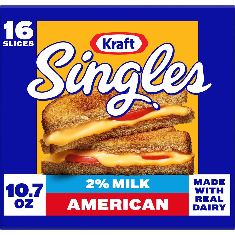 Kraft Singles 2% Milk American Cheese Slices (16 ct)