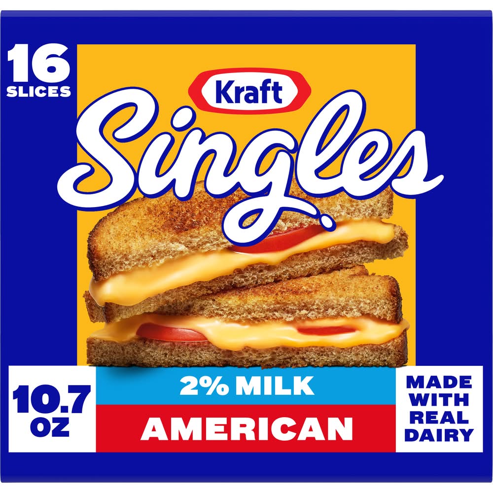 Kraft Singles 2% Milk American Cheese Slices (10.7 oz, 16 ct)