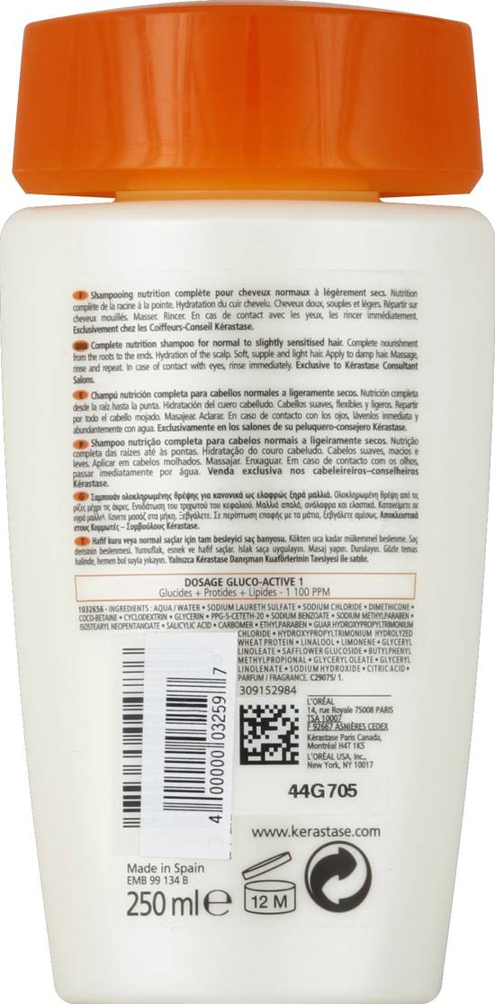 L'oréal Bain Satin Dosage Gluco-Active 1 Complete Nutrition Shampoo
