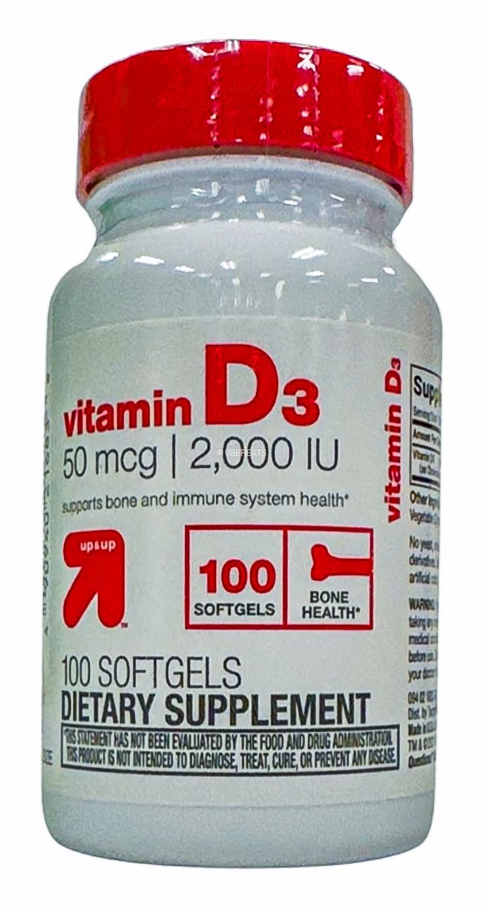 up&up Vitamin D3 Dietary Supplement Softgels (100 ct)