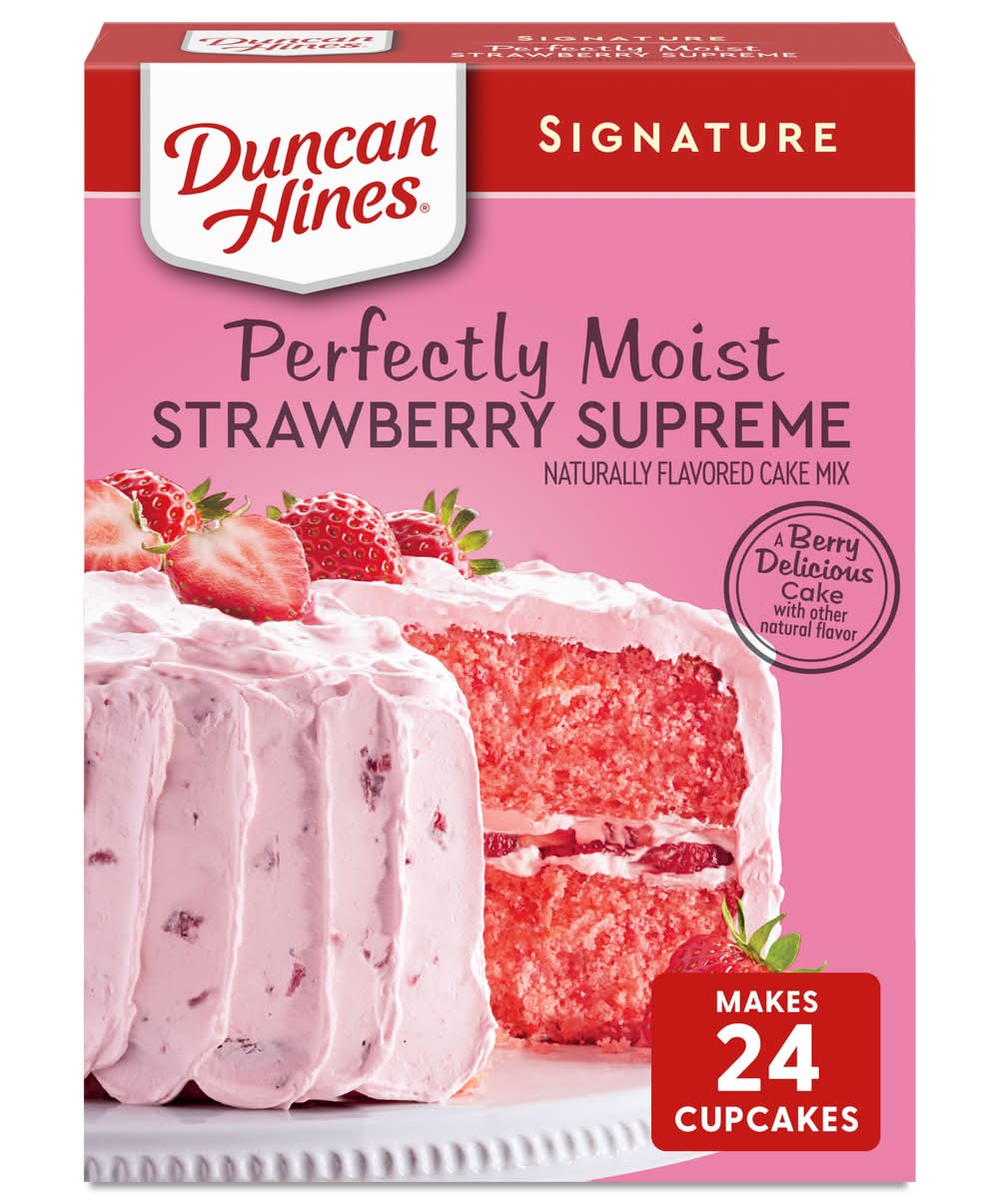 Duncan Hines Signature Perfectly Moist Supreme Cake Mix, Strawberry (15.25 oz)