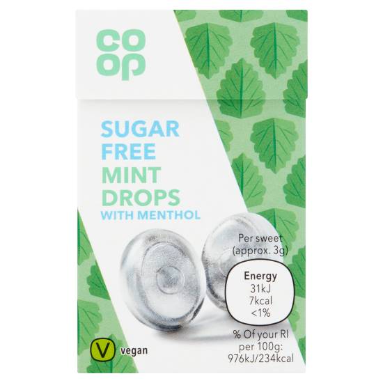 Co-Op Sugar Free Mint Drops With Menthol 42g
