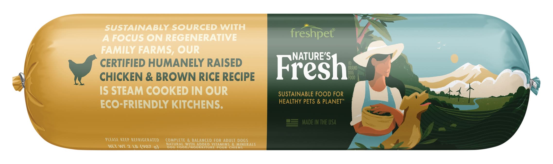 Freshpet Nature's Fresh Wet Dog Food, Chicken & Brown Rice (2 lbs)