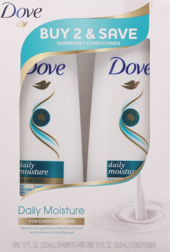 Dove Daily Moisture Shampoo & Conditioner pack (2 x 12 fl oz)