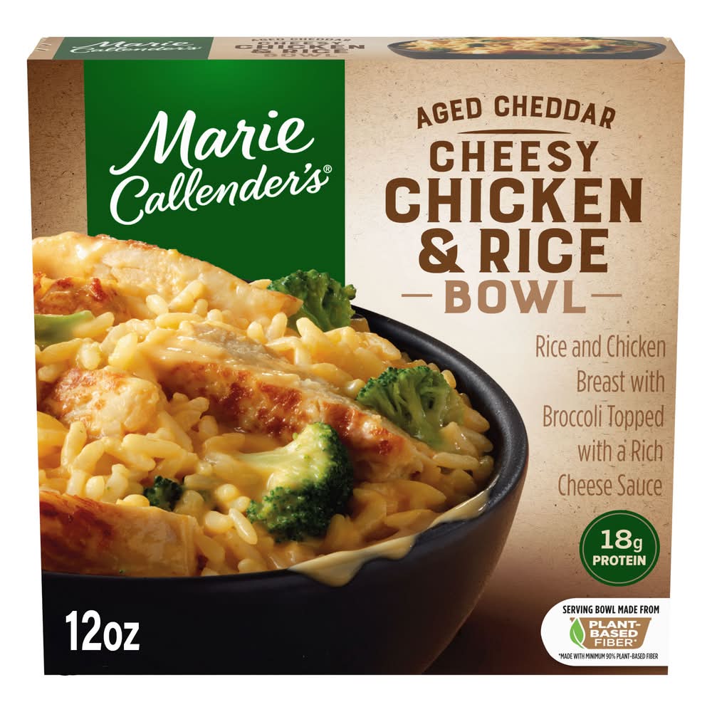 Marie Callender's Frozen Meal Bowl, Aged Cheddar Cheesy Chicken & Rice (12 oz)