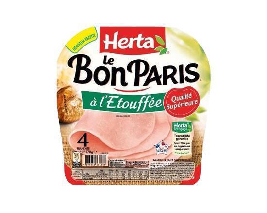 Jambon à l'étouffée Le Bon Paris HERTA - Barquette de 4 tranches - 170g