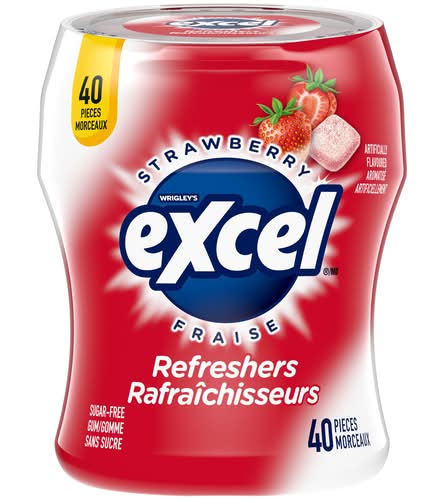 Excel - rafraîchisseurs gomme sans sucre (40 unités) (fraise)