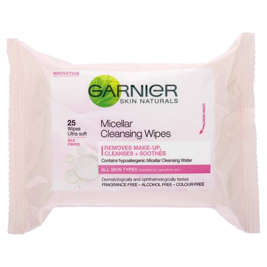 Garnier Micellar Cleansing Wipes For All Skin Types (25 Pack)