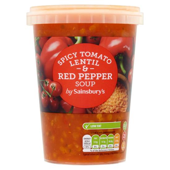 Sainsbury's Spicy Tomato Lentil & Red Pepper Soup (600g)