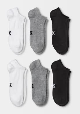 All In Motion Lightweight Active Mesh No Show Socks, Women, 4-10, Assorted (6 ct)