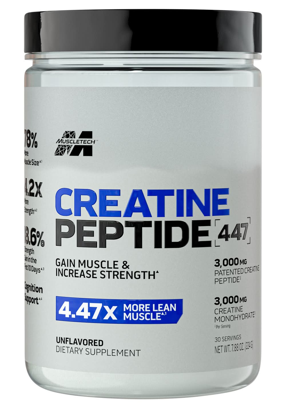 MuscleTech Unflavored Creatine Peptide 447 Dietary Supplement Powder (7.88 oz)