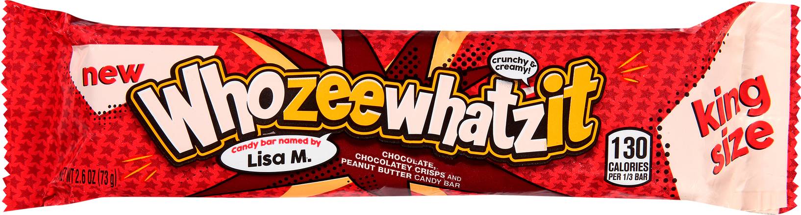 Whozeewhatzit King Size Candy Bar (chocolate chip ,peanut butter)