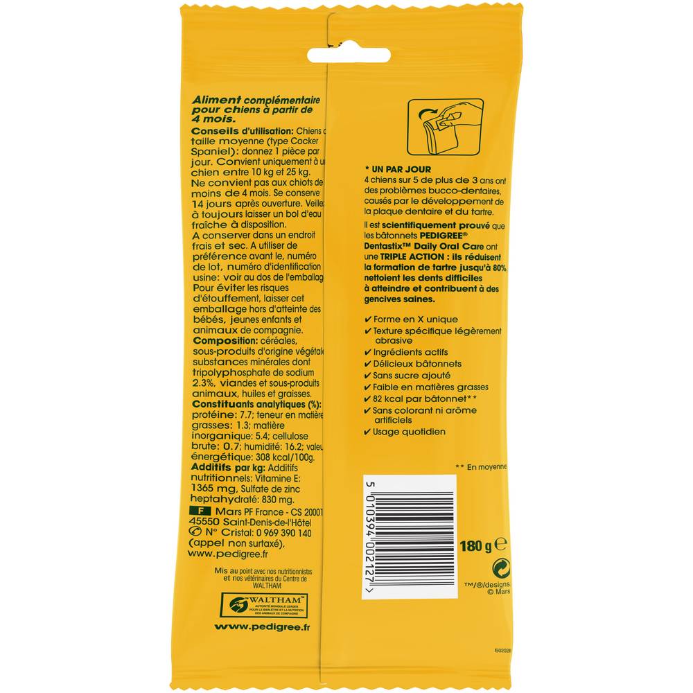 Pedigree - Dentastix bâtonnets hygiène bucco dentaire pour moyen chien (10-25 kg)