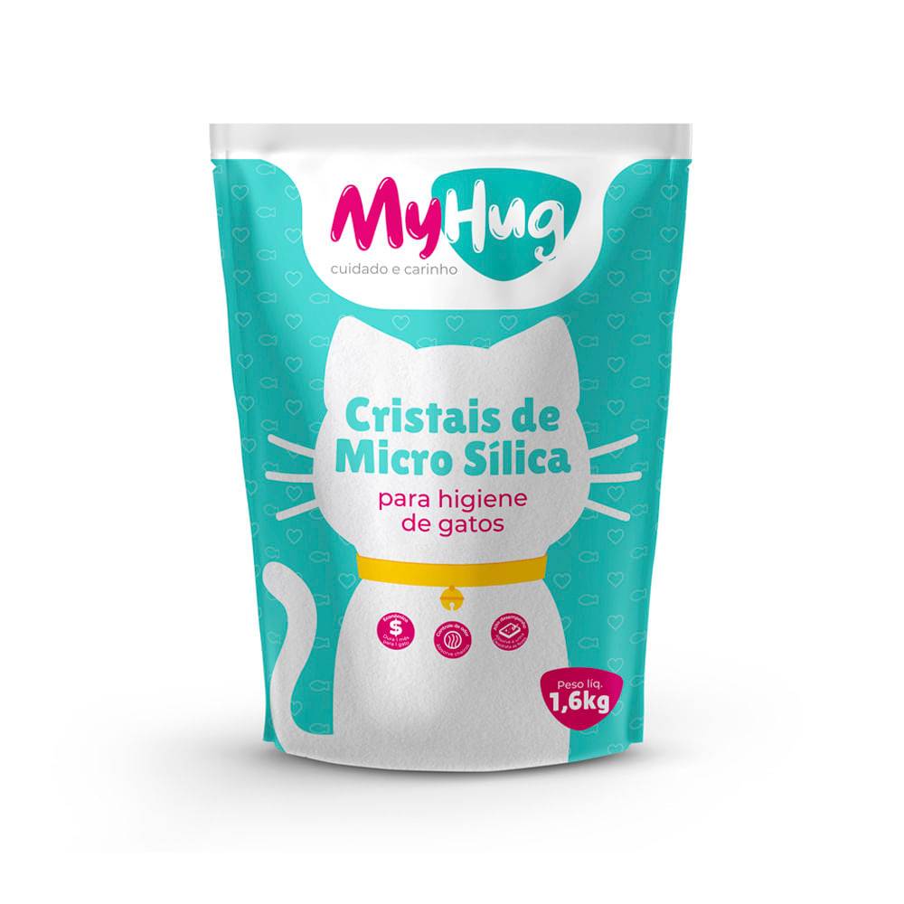 Myhug cristais de micro sílica para higiene de gatos (pacote 1,6kg)