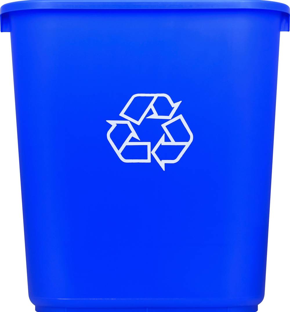 Highmark Recycling Bin, Trash Can 15"h X 10"w X 14-1/4"d, Blue