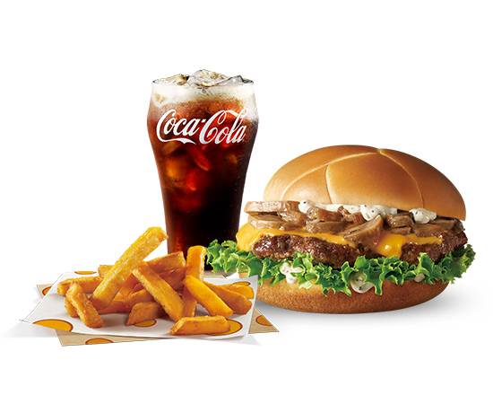 套餐-蕈菇安格斯牛肉堡 | Mushroom Angus Beef Burger Meal