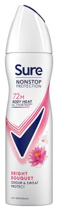 Sure Bright Bouquet, Nonstop Protection Antiperspirant Deodorant Spray (150ml)