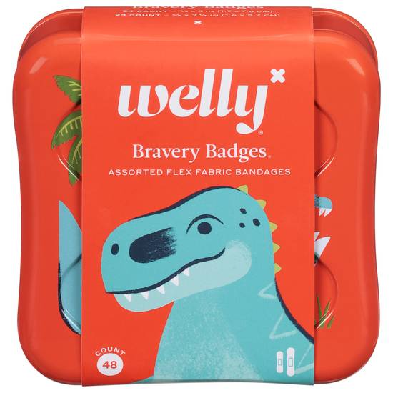 Welly Bravery Badges Assorted Flex Fabric Bandages (48 ct)