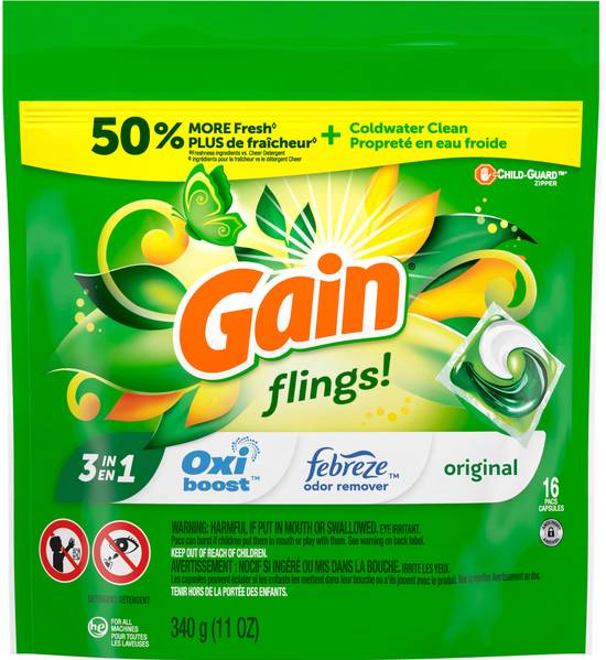 Gain Flings 3 in 1 Long Lasting Original Scent Detergent