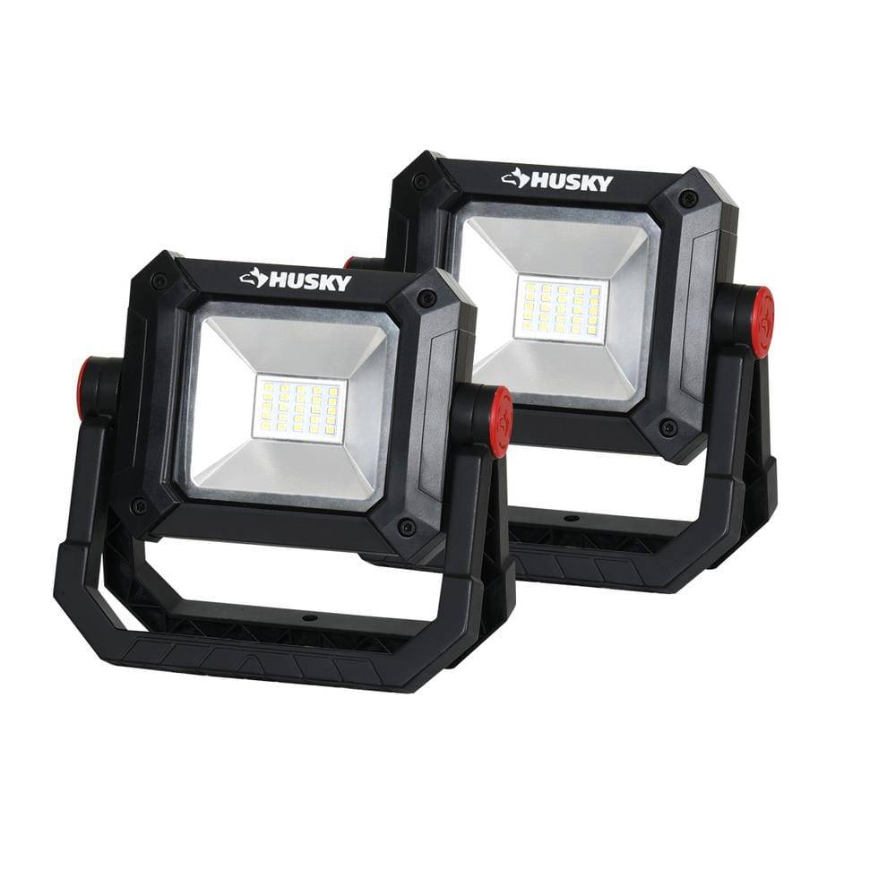 Husky 2-Pack 1500-Lumens Rechargeable Led Work Lights