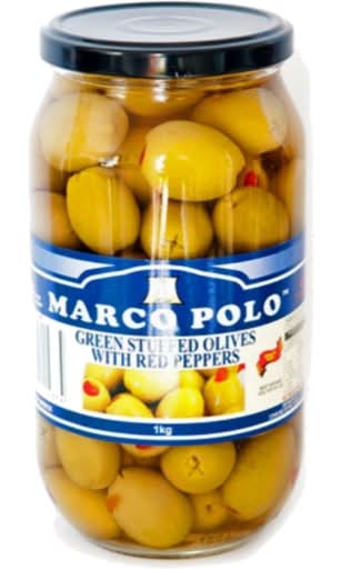 Marco Polo Green Olives Stuffed (1kg)