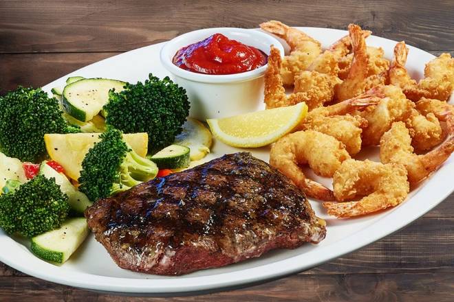FLAT IRON* & FRIED SHRIMP
