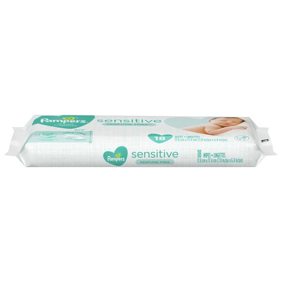 Pampers Sensitive Perfume Free Baby Wipes (18 ct)