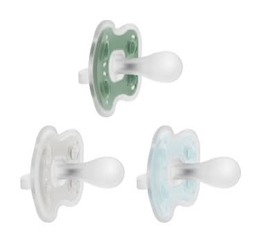 Dr. Brown's Advantage One-Piece Lightweight Silicone Pacifier, 0-6 M, Assorted (3 ct)