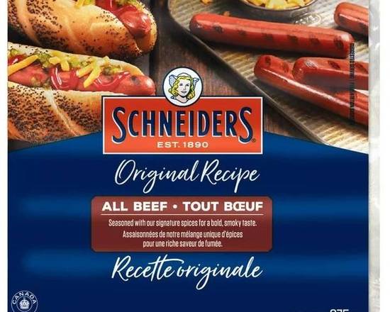 Schneiders All Beef Hot Dogs 375g