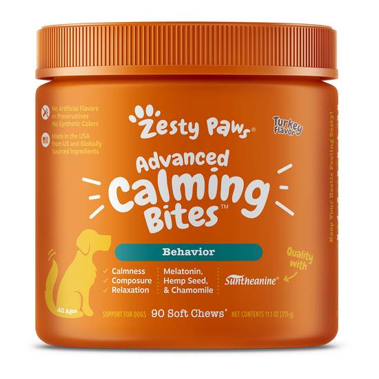 Zesty Paws Advanced Behavior Calming Bites With Melatonin For Dogs ( turkey)